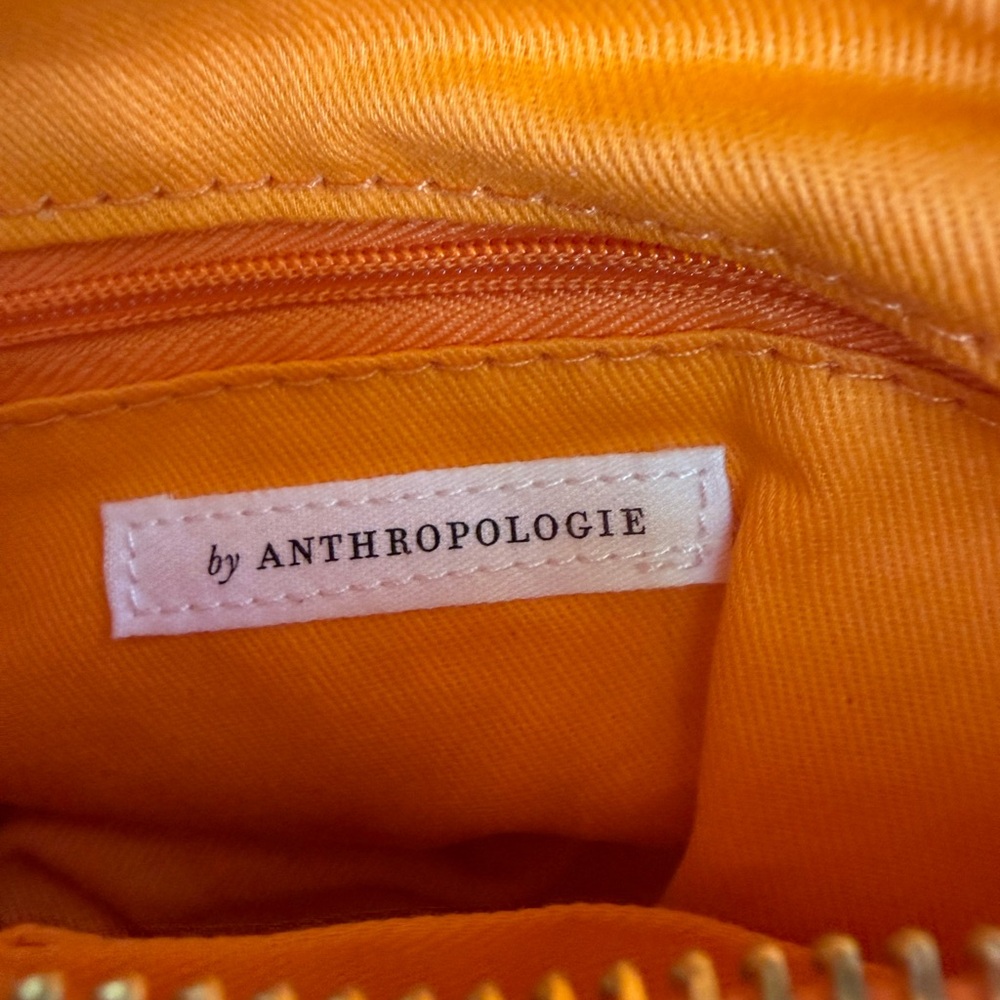 Anthropologie Woven Orange Mini Handle Bag - Picture 3 of 4